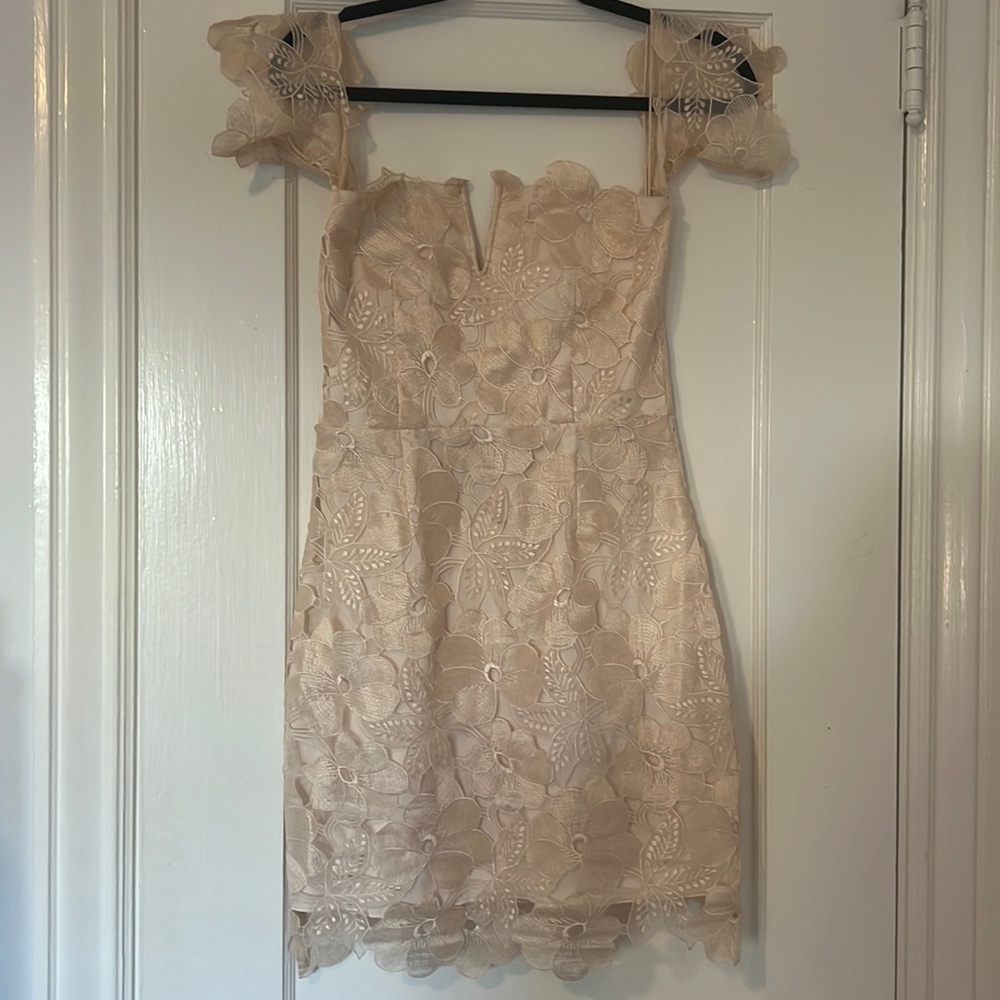 Saylor Blush Mini Off The Shoulder Dress